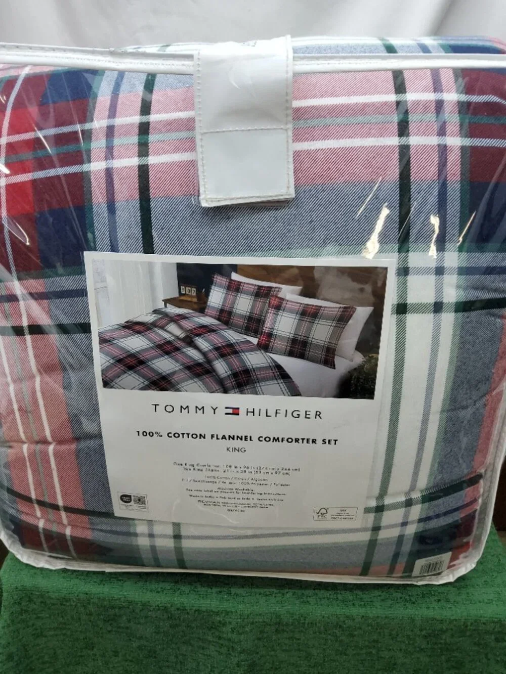 Tommy Hilfiger 3 Piece King Comforter Set Devon Tartan Plaid